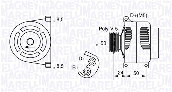 MAGNETI MARELLI kintamosios srovės generatorius 063377009010